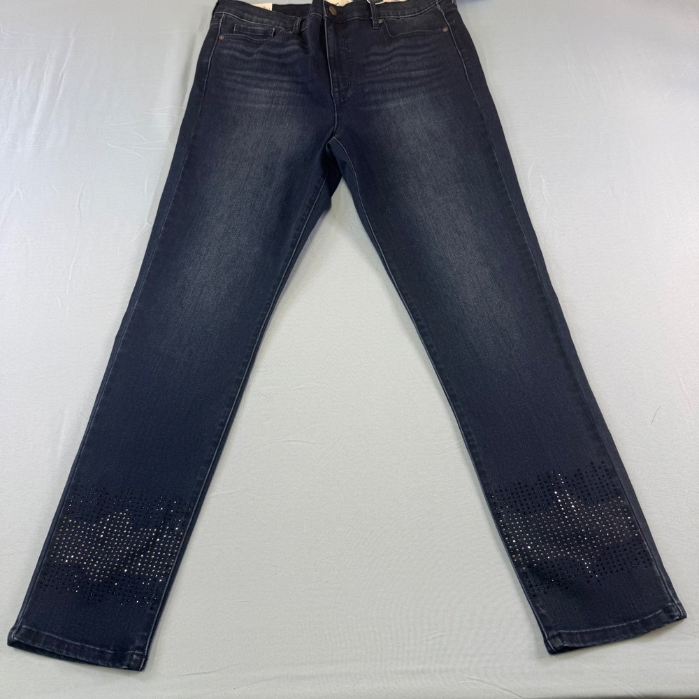 Sam Edelman Stardust High‎ Rise Skinny Jeans Dark Wash Rhinestone Size 32 NWT